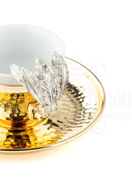 Nikel Tüylü Yuvarlak Tepsi + 6'lı Kahve Fincanı Altın fırsatları