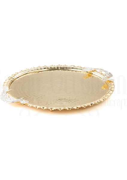 Nikel Tüylü Yuvarlak Tepsi + 6'lı Kahve Fincanı Altın indirimleri