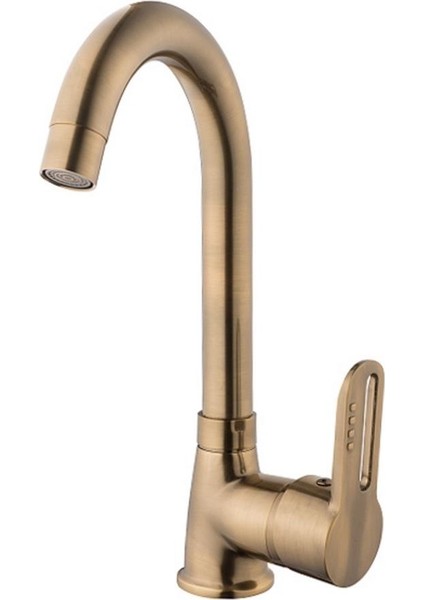 Inci Mix Antik Sarı Lavabo Bataryası (Kısa Borulu)