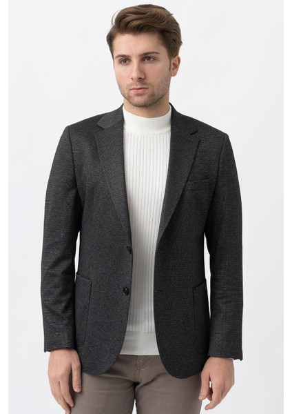 Barranquilla C3029 Slim Fit 6 Drop Ceket Desenli