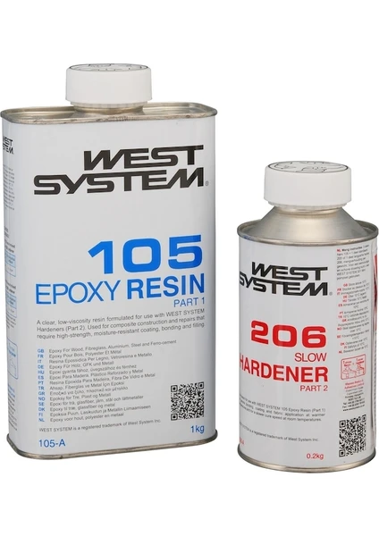 West System 105/206 Standart Yavaş Epoxy Reçine A Pack 1.2 kg