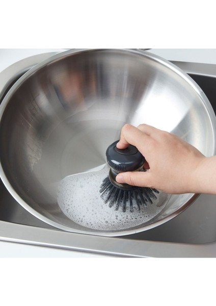 Pratik Sıvı Deterjan Hazneli Bulaşık Fırçası | Hazneli Mutfak Banyo Lavabo Yıkama Fırçası - 1 Adet