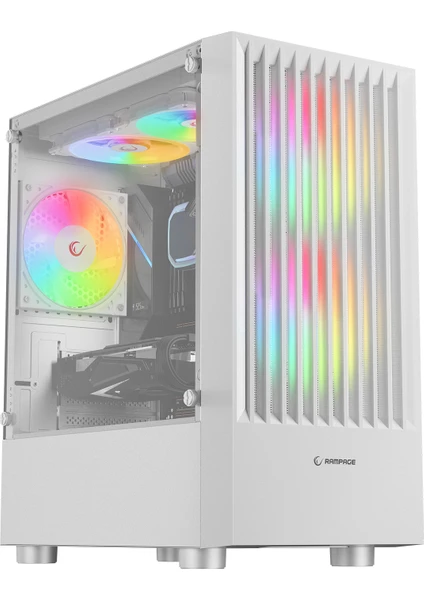 Lyra Mesh Temperli Camlı Beyaz 3* 12CM Rgb Fan M-Atx Mini-T Gaming Oyuncu Kasası