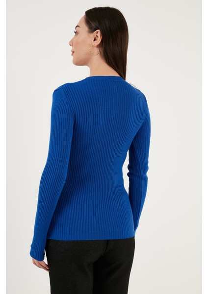 Slim Fit V Yaka Kazak Bayan Kazak 23K0289K1 indirimleri