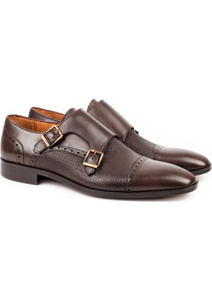 Granite Microlight Taban Çift Tokalı Hakiki Deri Erkek Klasik Ayakkabı, Monkstrap, Loafer