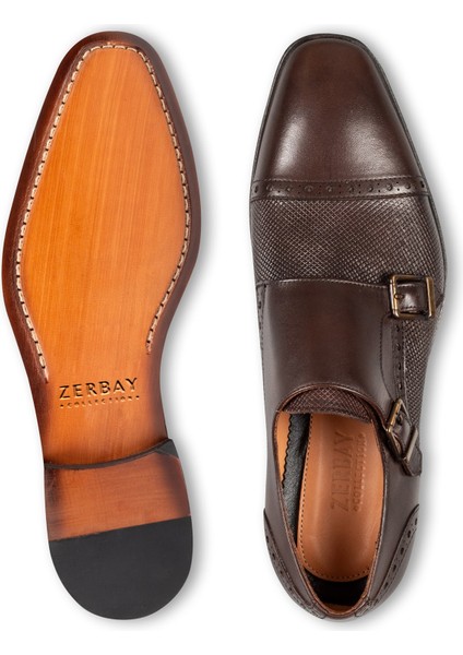 Granite Microlight Taban Çift Tokalı Hakiki Deri Erkek Klasik Ayakkabı, Monkstrap, Loafer