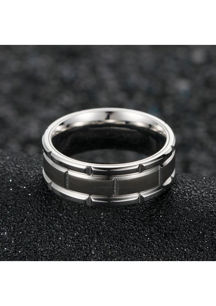 Gri Parlak Erkek Titanyum Çelik Yüzük Alyans EU82BY fiyatları