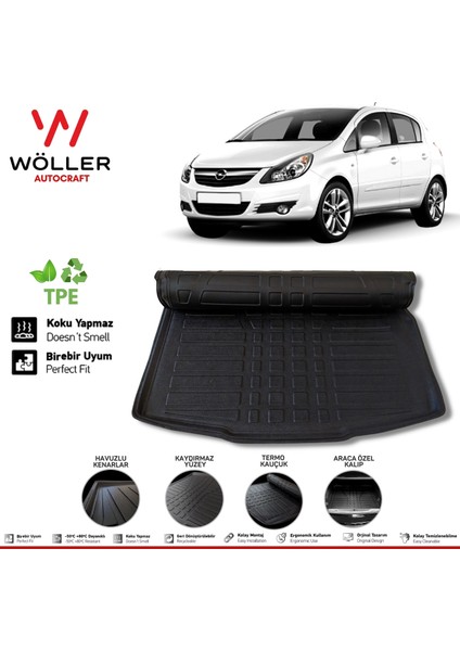 Opel Corsa D Bagaj Havuzu 2006 2014 Arası 3D Ultraflex