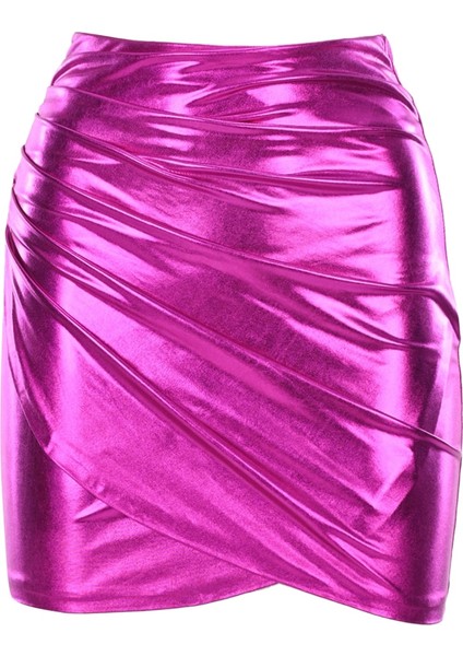 Büyük Beden Stil Diva Uzun Kesim Desenli Etek 160320 Dokuma Kumaş ve Lastikli Bel ile Rahat Kullanım