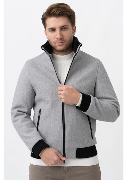 Santa Marta 2424402 Slim Fit Kürklü Kaban Gri fırsatları