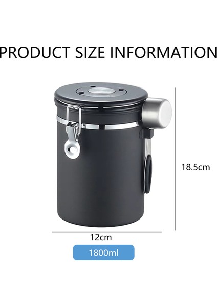 Kapalı Kahve Çekirdeği Kavanozu - 1,8 L (Yaklaşık 650 G) (Yurt Dışından) fiyatları