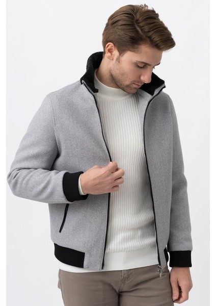Santa Marta 2424402 Slim Fit Kürklü Kaban Gri indirimleri