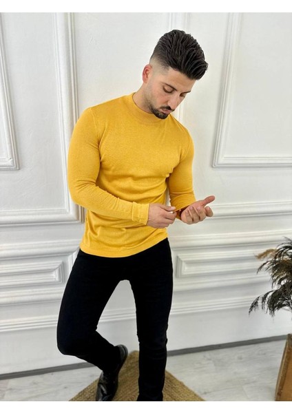 Kazak Slim Fit Tüylenmez Naturel Pamuk Triko Boğazlı Balıkçı Yaka Kazak modelleri