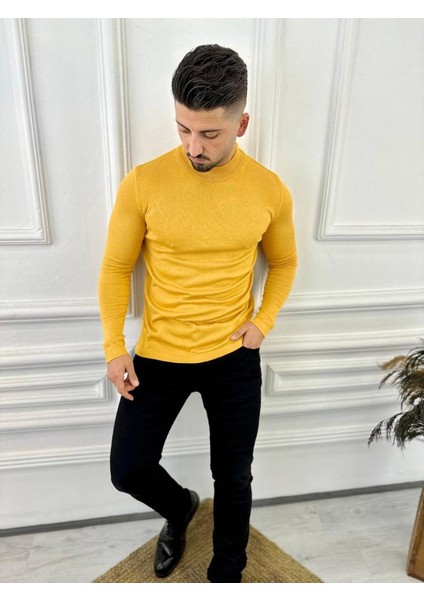 Kazak Slim Fit Tüylenmez Naturel Pamuk Triko Boğazlı Balıkçı Yaka Kazak fırsatları