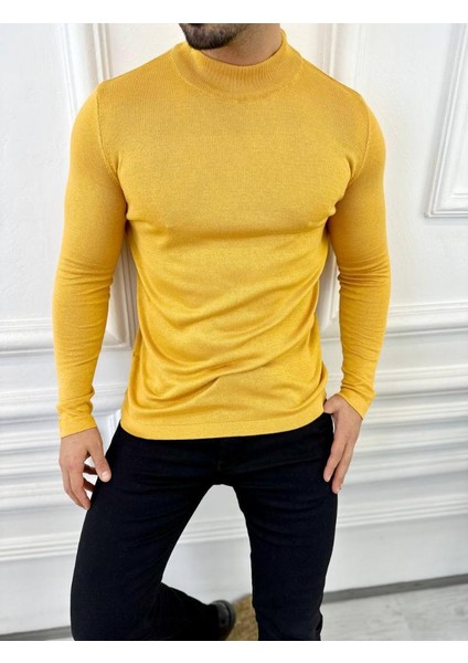 Kazak Slim Fit Tüylenmez Naturel Pamuk Triko Boğazlı Balıkçı Yaka Kazak indirimleri