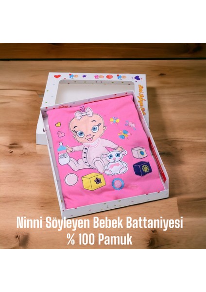 Ninni Söyleyen Bebek Battaniye % 100 Pamuk