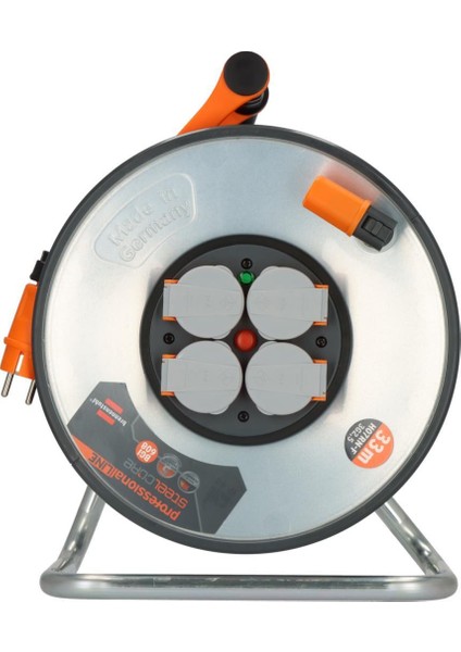 Professionallıne Steelcore Serisi IP44 Lisanslı Çelik Tambur 33 Metre Makaralı Kablo H07RN-F 3g2.5