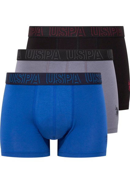 Erkek Antrasit-Saks-Siyah 3'lü Boxer 80518