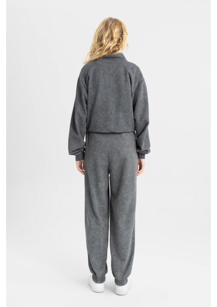Coool Basic Düz Beli Paçası Lastikli Cepli Kalın Basic Jogger Eşofman Altı B8193AX23WN