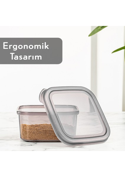 12'li Kapaklı Kare Erzak Saklama Kabı Seti Baharatlık Seti Etiketli 12X 300 ml fiyatları