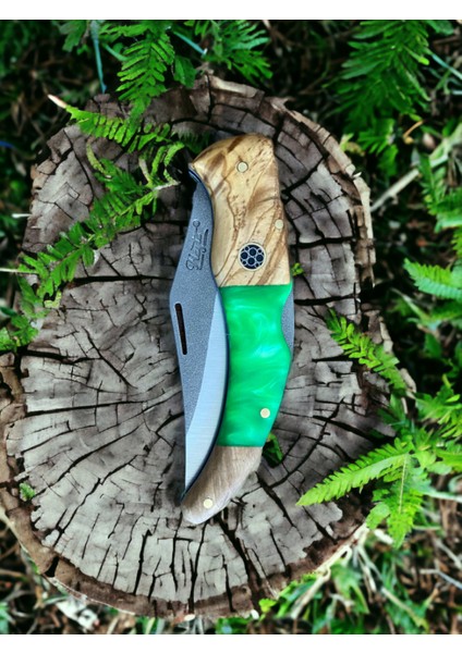 Outdoor Piknik Çakısı Kamp Bıçak Bıçağı Çakısı Mutfak Bıçağı, Zeytin Ağacı, Epoksi