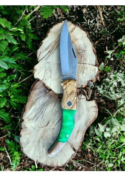 Outdoor Piknik Çakısı Kamp Bıçak Bıçağı Çakısı Mutfak Bıçağı, Zeytin Ağacı, Epoksi