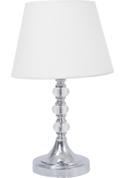 TH-250068 - Krom Renk Toplu Metal Ayaklı Kristal Cam Abajur Masa Lambası