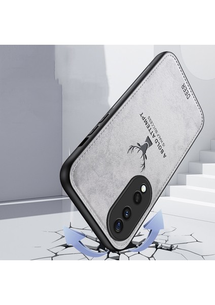 Huawei P30 Kumaş Geyik Deseni Cep Telefonu Kılıfı (Yurt Dışından)