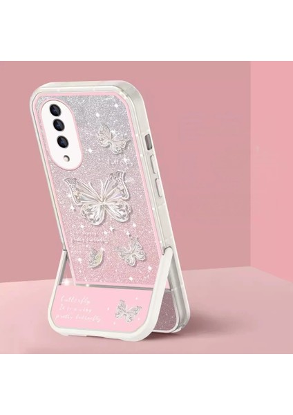 Honor 90 Parıltılı Kelebek Deseni Cep Telefonu Kılıfı (Yurt Dışından)