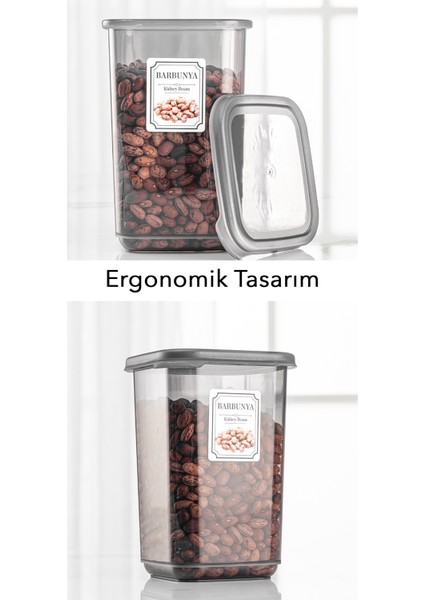 12'li Set Melly Sızdırmaz Kapaklı Kare Erzak Saklama Kabı Antrasit 12 x 1.10 Lt Etiketli fırsatları