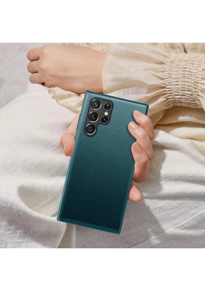 Samsung Galaxy S24 Plus Düz Deri Pencere Cep Telefonu Kılıfı (Yurt Dışından) modelleri