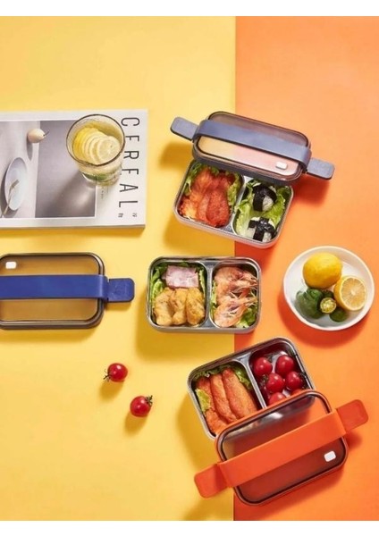 Smart Style Lunch Box Iki Katlı Paslanmaz Çelik Kolay Kilitlenir Sefer Tası – 1200 ml