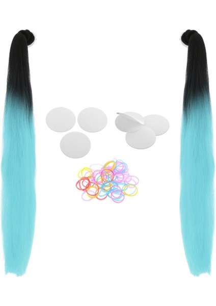 Motosikletler Yüksek Sıcaklı Degrade Saç Kuyrukları Kuyruk Örgüleri Mavi Için (Yurt Dışından) indirimleri