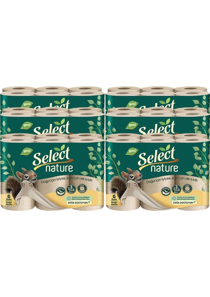 Select Nature 3 Katlı Tuvalet Kağıdı 8'li (6 Adet)