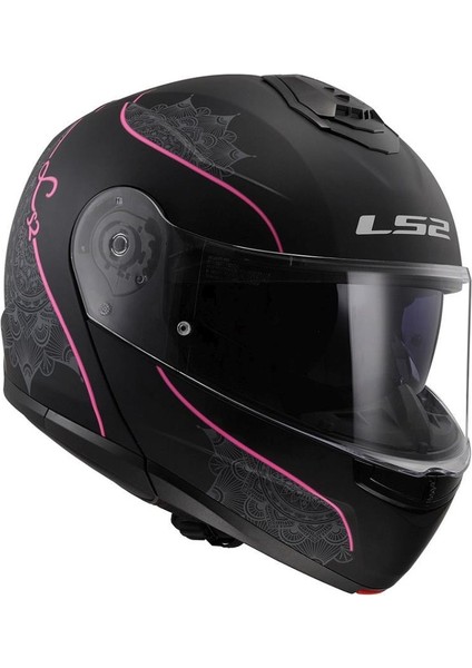 Strobe 2 Lux Motosiklet Kaskı Hipoalerjenik İç Pedler ile Konforlu Kullanım Mat Siyah - Pembe modelleri