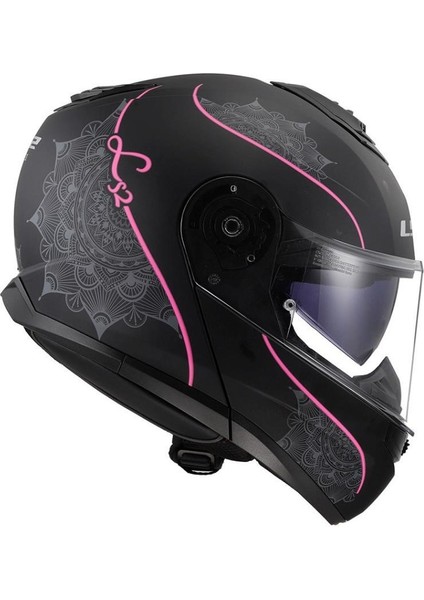 Strobe 2 Lux Motosiklet Kaskı Hipoalerjenik İç Pedler ile Konforlu Kullanım Mat Siyah - Pembe fırsatları
