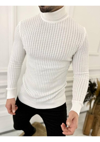 Kazak Slim Fit Tüylenmez Naturel Pamuk Triko Boğazlı Balıkçı Yaka Kazak modelleri