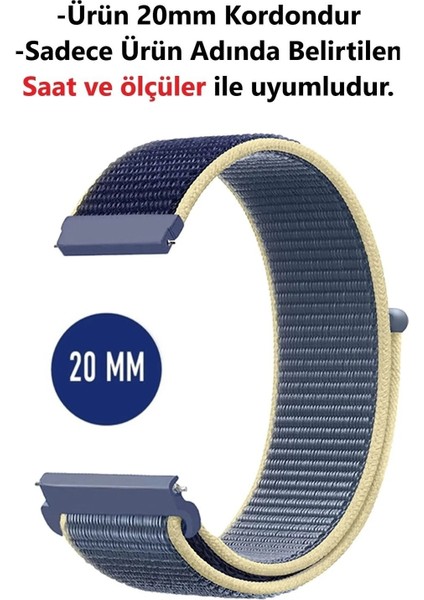 Huawei Watch 2 Uyumlu (20MM) Dokuma Yüksek Kalite Hasır Dokuma Kordon Kayış