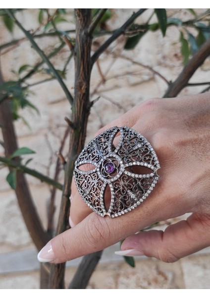 Kare Çiçek Yüzük