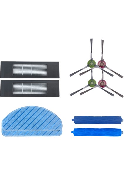 Ecovacs Deebot Ozmo T9 Max / T9 Aıvı / T9 Aıvı + / T9 Robot Süpürge Için Ana Fırça + Yan Fırça + Hepa Filtre + Paspas Bezi (Yurt Dışından)