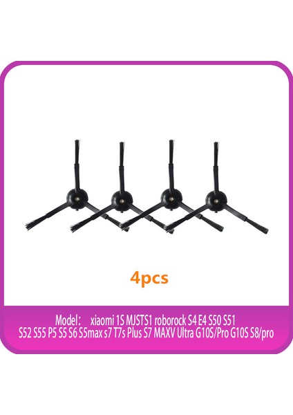 Xiaomi Mjsts1 Roborock S4 E4 S50 S51 S52 S55 S7 Maxv Ultra Plus G10S/G10S Pro *** Robot Süpürge Için Siyah Yan Fırça (Yurt Dışından) modelleri