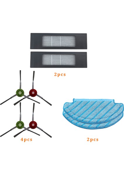 Ecovacs Deebot T8 AIVI/T8MAX/T8 Power T9MAX/N8 Pro Robot Süpürgeler Için Filtre+Paspas Bezi+Yan Fırça (Yurt Dışından) fiyatları