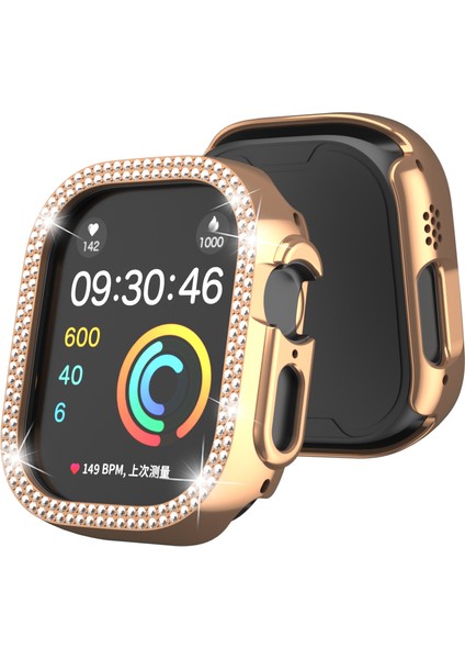 Apple Watch 8 Ultra/ Ultra 2 Kasa Koruma (49 Mm) Elmas Taşlı Zarif Şık Önü Açık Koruma Kılıf