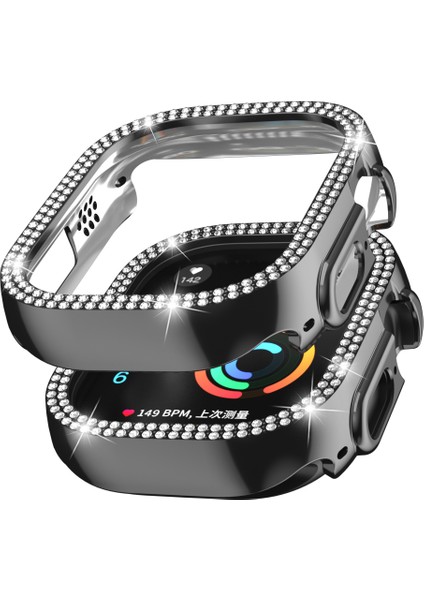Apple Watch 8 Ultra/ Ultra 2 Kasa Koruma (49 Mm) Elmas Taşlı Zarif Şık Önü Açık Koruma Kılıf