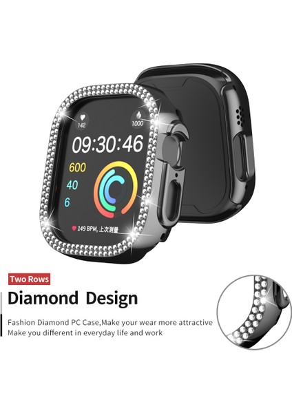 Apple Watch 8 Ultra/ Ultra 2 Kasa Koruma (49 Mm) Elmas Taşlı Zarif Şık Önü Açık Koruma Kılıf