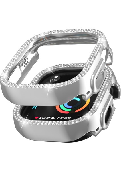 Apple Watch 8 Ultra/ Ultra 2 Kasa Koruma (49 Mm) Elmas Taşlı Zarif Şık Önü Açık Koruma Kılıf