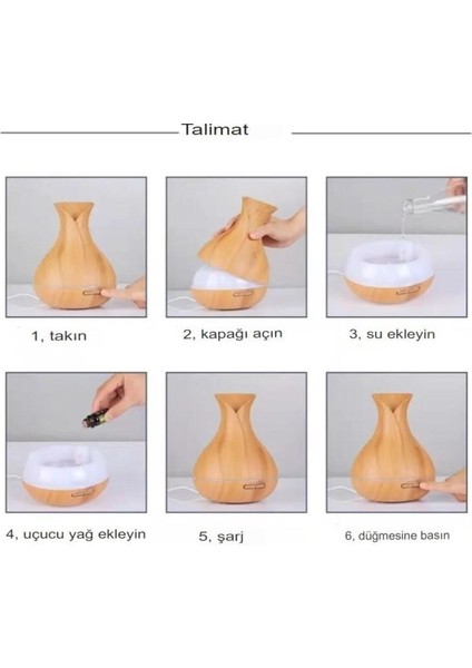 550 Ml Ultrasonik Aroma Difüzörü 7 Renk Led Işıklı Aromatik Oda Kokusu Vazo Hava Nemlendirici fırsatları