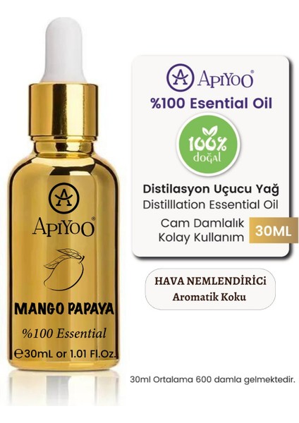 Uçucu Yağlı Koku Mango Papaya Hava Nemlendirici Kokusu Aromatik Difüzör Koku 30ml