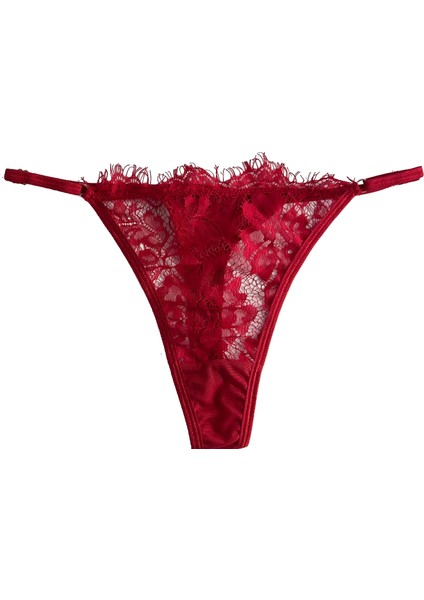 Dantelli Kırmızı Bralet Takım modelleri