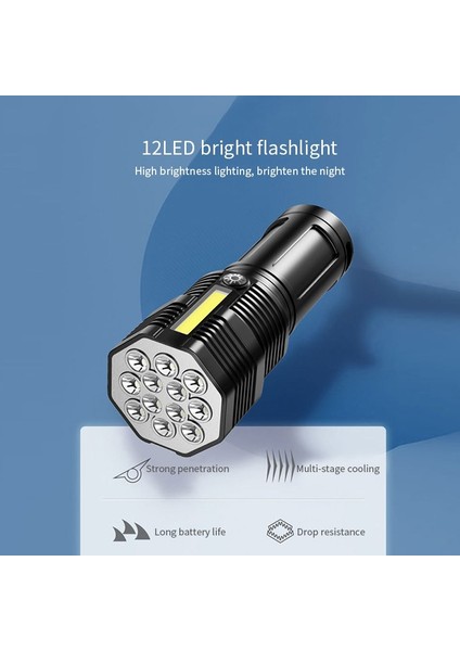 Taşınabilir LED El Feneri Dahili Pil USB Şarj Edilebilir Mini Yürüyüş Işık Ömrü Su Geçirmez Çalışma Lambası Yürüyüş, Kamp, Arama, Avcılık Için Su Geçirmez Projektör (Yurt Dışından) indirimleri